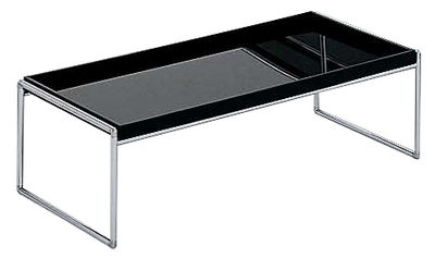 Furniture - Coffee Tables - Trays Coffee table - 80 x 40 cm by Kartell - Black - Chromed steel