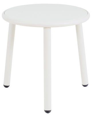 Mobilier - Tables basses - Table basse Yard / Ø 50 cm - Emu - Blanc / Plateau blanc - Aluminium verni