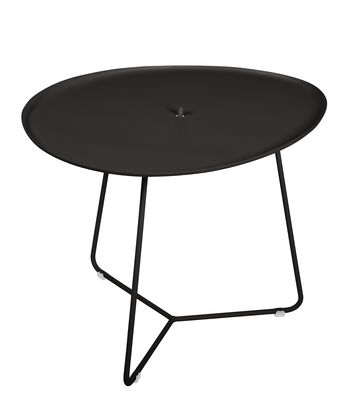 Image of Tavolino Cocotte - / L 55 x H 43,5 cm - Piano rimovibile di Fermob - Nero - Metallo
