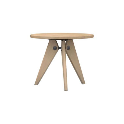 Tendenze - A tavola! - Tavolo rotondo Guéridon - / Ø 90 x H 74 - By Jean Prouvé, 1949 di Vitra - Rovere naturale - Acciaio laccato epossidico, Rovere massello