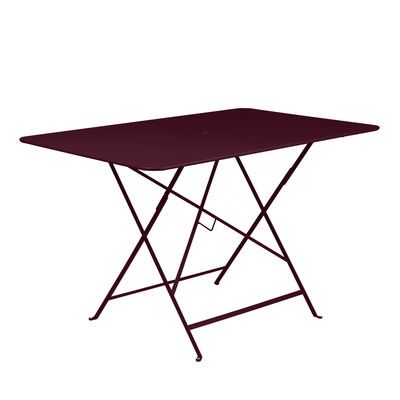 Outdoor - Tavoli  - Tavolo pieghevole Bistro - / 117 x 77 cm - 6 persone - Foro per ombrellone di Fermob - amarena - Acciaio verniciato