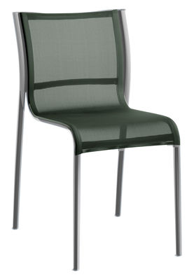 Chaise empilable Paso Doble / Toile - Alu poli - Magis vert,chromé en tissu