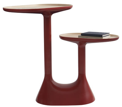 Arredamento - Tavolini  - Tavolino Baobab - /2 top girevoli di Moustache - Rosso - Faggio laccato, Tiglio