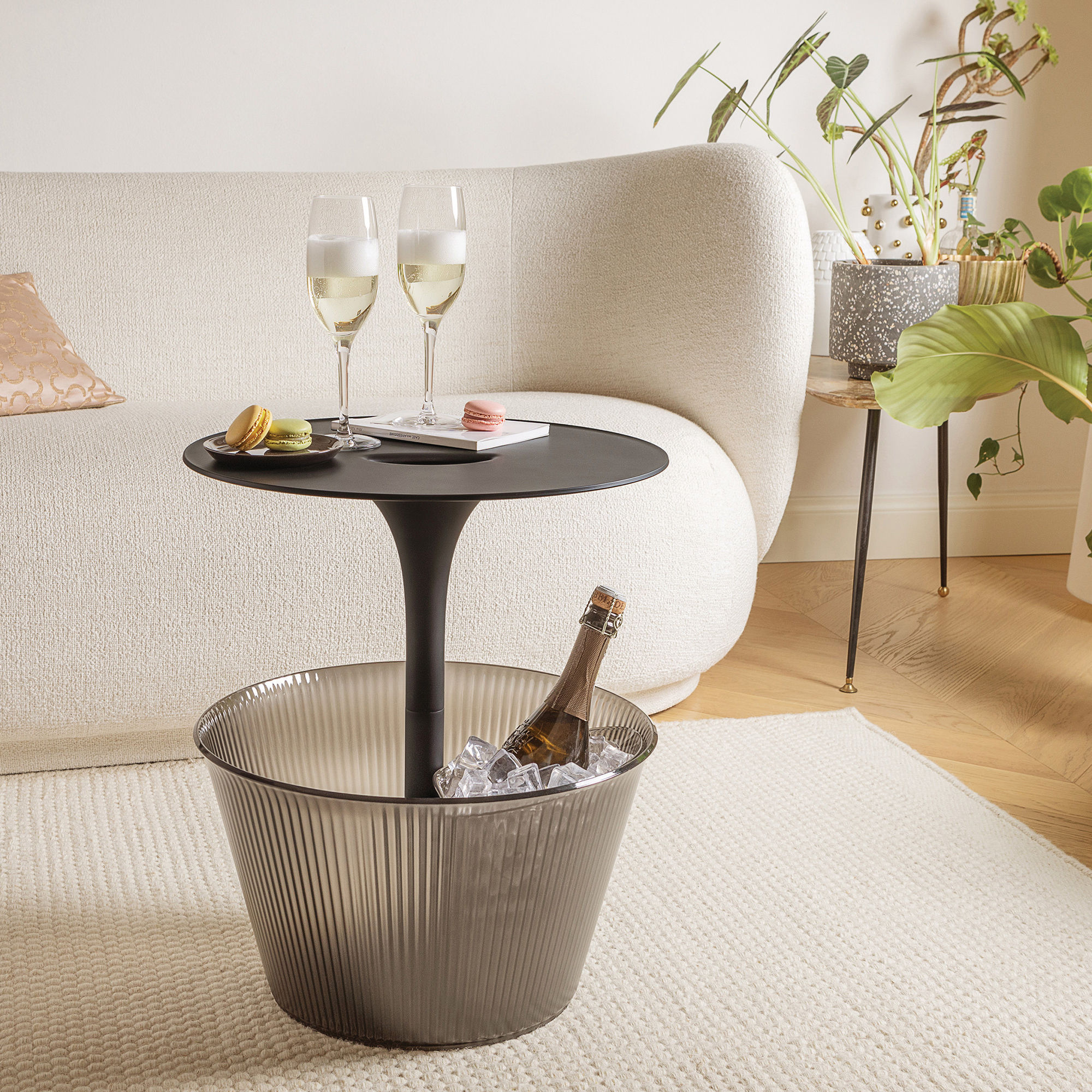 Alessi Pick-Up End table - black smoked grey | Made In Design UK