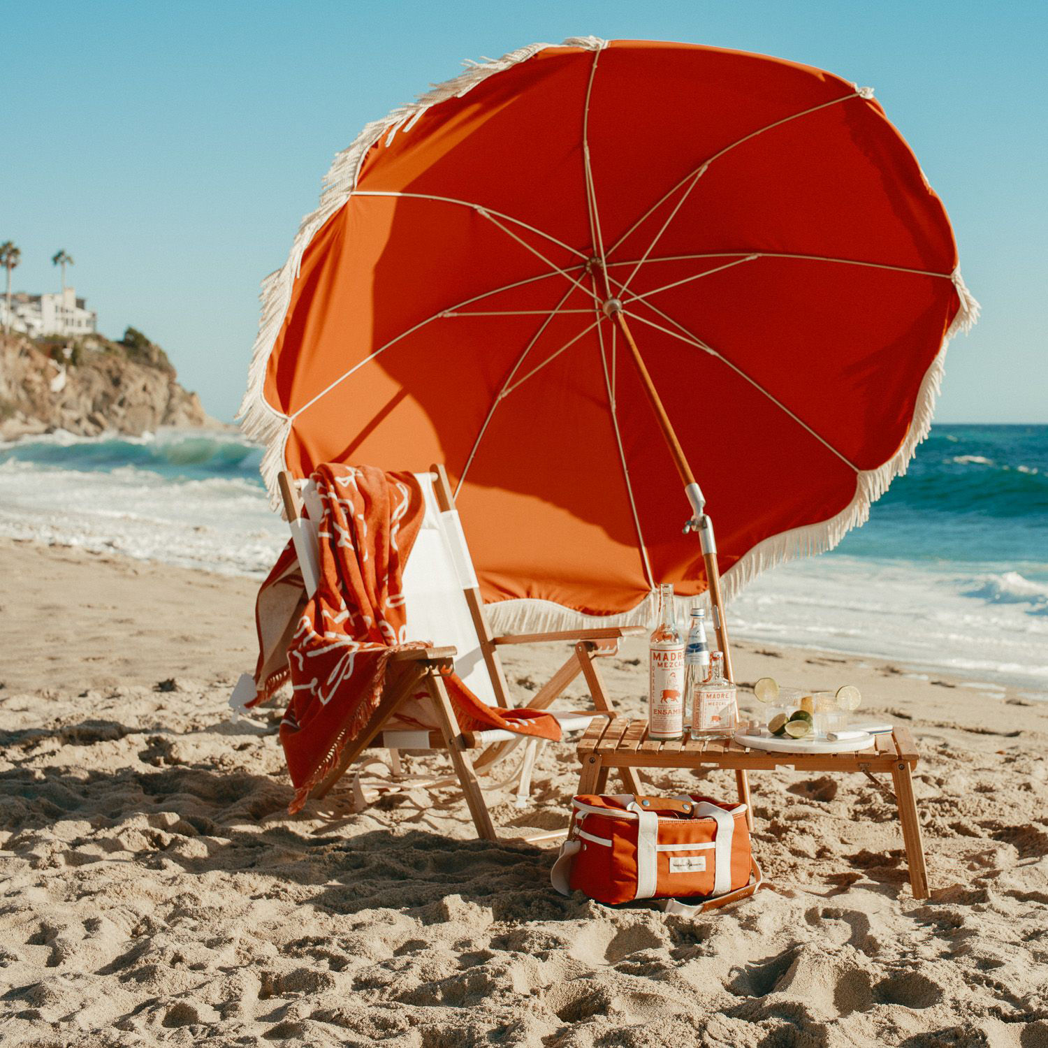 Sonnenschirm The Premium terracotta holz PLEASURE | Design Beach Made natur BUSINESS & von In 