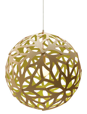Luminaire - Suspensions - Suspension Floral / Ø 60 cm - Bicolore vert citron & bambou - David Trubridge - Vert citron / bambou naturel - Bambou