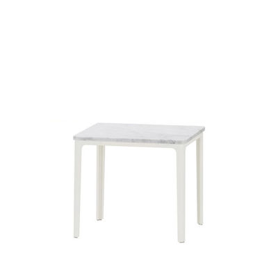 Arredamento - Tavolini  - Tavolino Plate Table - / Small - 41 x 41 cm/ Marmo di Vitra - Marmo bianco / Gambe bianchi - Alluminio laccato a polvere, Marmo di Carrara