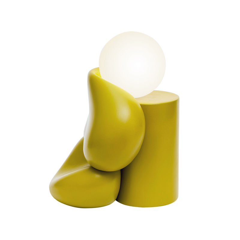 Leuchten - Tischleuchten - Tischleuchte Ingres keramik gelb / Keramik - Ø 28 x H 40 cm - Moustache - Curryfarben - emaillierte Keramik, Glas