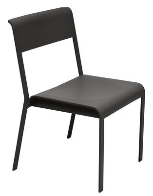 Mobilier - Chaises, fauteuils de salle à manger - Chaise empilable Bellevie / Métal - Fermob - Réglisse - Aluminium laqué