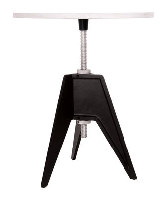 Möbel - Couchtische - Screw Höhenverstellbarer Tisch Tischplatte höhenverstellbar - Tom Dixon - Ø 60 cm - schwarz / weiß - Aluminium, Gusseisen, Marmor