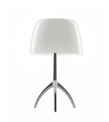 Foscarini - Lampe de table Lumière en Métal, Aluminium poli - Couleur Blanc - 180 x 49 x 35 cm - Des