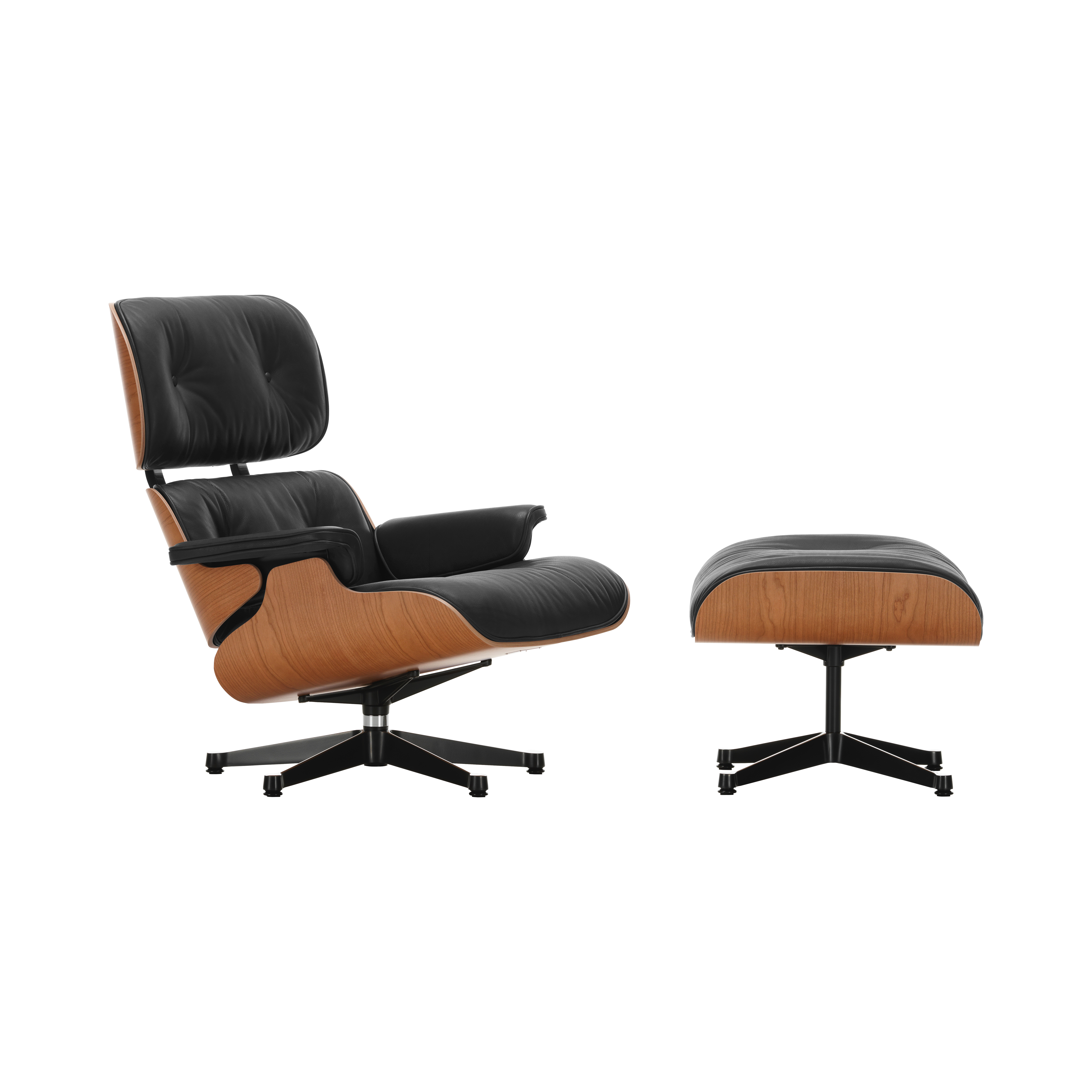 Pelle Nera Sedia In Pelle Moderna Set Poltrona E Poggiapiedi