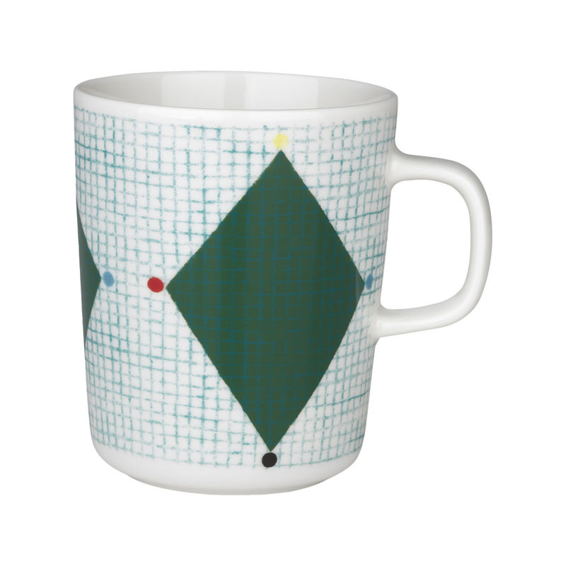Tableware - Coffee Mugs & Tea Cups - Losange Mug ceramic green / 25 cl - Marimekko - Losange / Green - Sandstone
