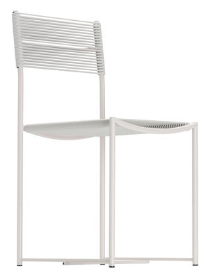 Mobilier - Chaises, fauteuils de salle à manger - Chaise Spaghetti / Design de 1979 - Exposée au MoMA - Alias - Blanc granité / Blanc - Acier laqué, Fils PVC