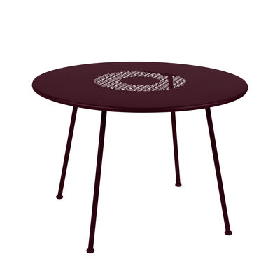 Fermob - Table ronde Lorette en Métal, Acier laqué - Couleur Rouge - 106.97 x 106.97 x 74 cm - Desig