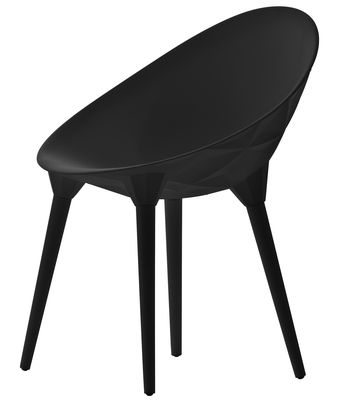 Mobilier - Chaises, fauteuils de salle à manger - Fauteuil Rock / Coque plastique & pieds bois - Diesel with Moroso - Noir - Bois peint, Polyuréthane