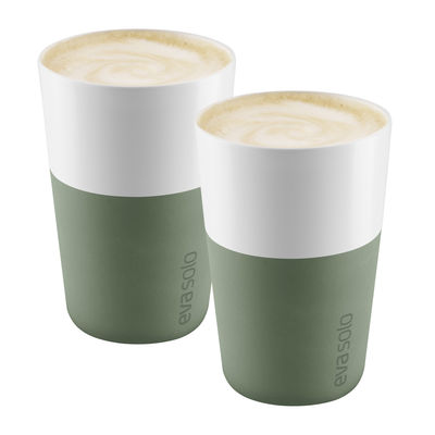 Tableware - Coffee Mugs & Tea Cups - Cafe Latte Mug - / Set of 2 - 360 ml by Eva Solo - Cactus green - China, Silicone