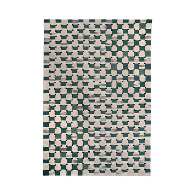 Déco - Tapis - Tapis Damier / 200 x 300 cm - Tufté main - Maison Sarah Lavoine - Vert Cactus - Coton, Laine