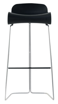 Furniture - Bar Stools - BCN Bar stool - H 76 cm by Kristalia - Black - PBT plastic, Varnished steel