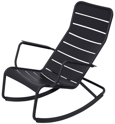 Life Style - Rocking chair Luxembourg / Aluminium - Fermob - Carbone - Aluminium laqué