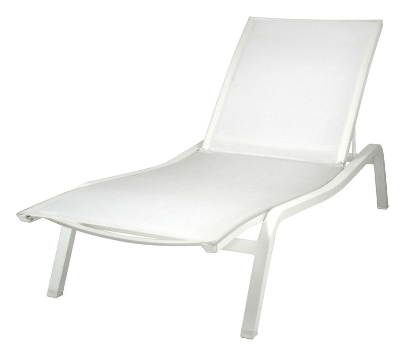 Outdoor - Sonnenliegen, Liegestühle und Hängematten - Alizé XS Liege B 72 cm / 2 Positionen  - Fermob - Baumwollweiß - B 72 cm - lackiertes Aluminium, Polyester-Gewebe