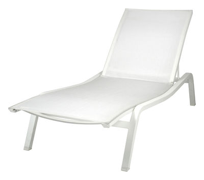 Outdoor - Sun Loungers & Hammocks - Alizé XS Sun lounger - 3 positions by Fermob - Cotton white - Lacquered aluminium, Polyester cloth