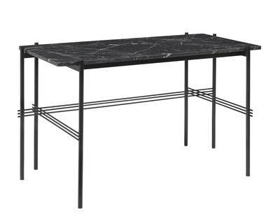 Furniture - Office Furniture - TS Desk - Marble/Gamfratesi - L 120 cm by Gubi - Black Marble/Black legs - Lacquered metal, Marquina marble