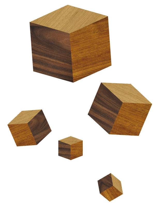 Interni - Sticker - Sticker Touche du bois/cubes materiale plastico carta marrone - Domestic - Legno - Vinile