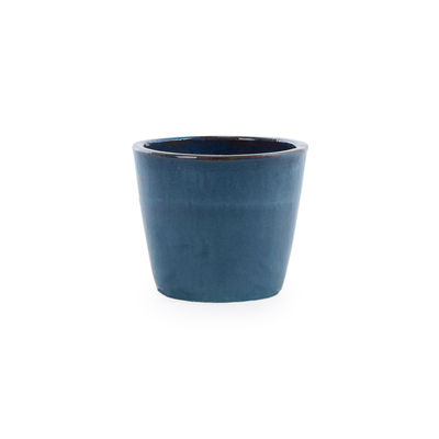 Image of Vaso per fiori Pots - / Gres smaltato - Ø 30 x H 25 cm / Fatto a mano di Unopiu - Blu - Ceramica