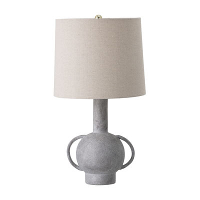 Luminaire - Lampes de table - Lampe de table / Lin & terre cuite - H 58 cm - Bloomingville - Ecru / Gris - Fer, Lin, Terre cuite