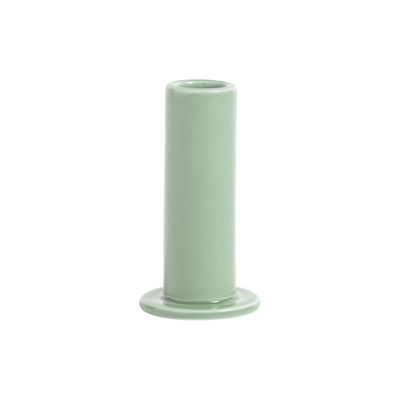 Interni - Candele, Portacandele, Lampade - Portacandela Tube Medium - / H 10 cm - Ceramica di Hay - Menta verde - Maiolica