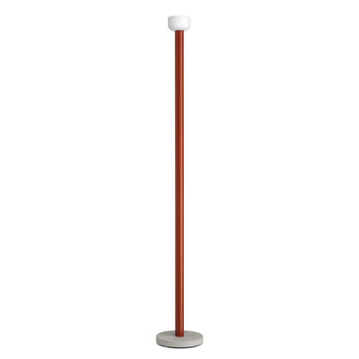 Lighting - Floor lamps - Bellhop Floor lamp - / Cement base - H 178 cm by Flos - Brick red - Aluminium, Blown glass, concrete