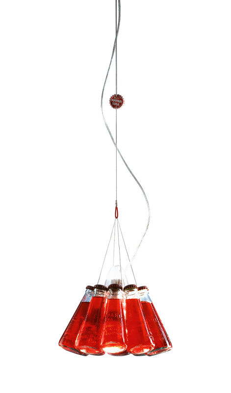 Lighting - Pendant Lighting - Campari Light Pendant glass red L 155 cm - Ingo Maurer - Red & white - Glass, Metal