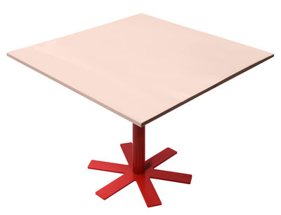 Table Parrot / 90 x 90 cm - Unie - Petite Friture rouge,rose pastel en métal