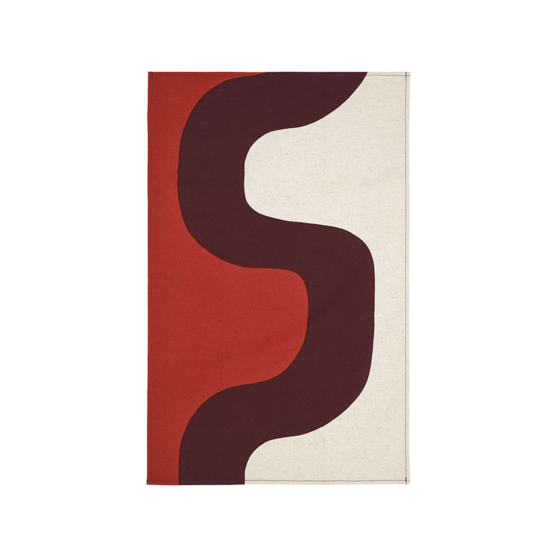 Table et cuisine - Nettoyage et rangement - Torchon Seireeni tissu rouge / 47 x 70 cm - Marimekko - Seireeni / Bordeaux, rouge & lin - Coton, Lin