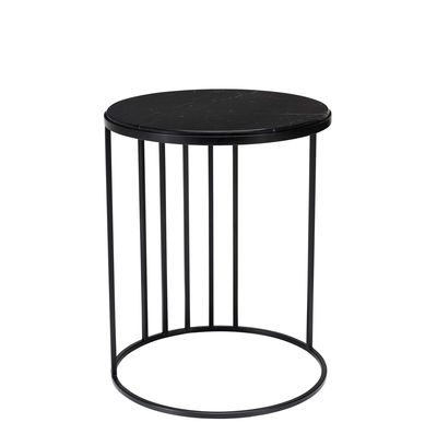 Arredamento - Tavolini  - Tavolino Posea - / Marmo - 40 x 40 cm di Bolia - Marmo nero / Base nera - Acciaio verniciato, Marmo
