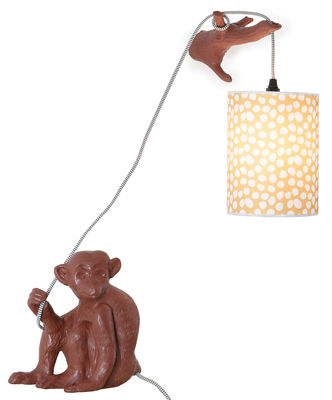 Lighting - Table Lamps - Monsieur Choco Wall light with plug by Domestic - Chocolate - Glazed ceramic