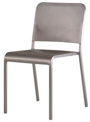 Furniture - Chairs - 20-06 Stacking chair - Aluminium by Emeco - Brushed aluminium - Recycle aluminium