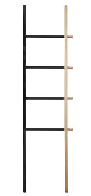 Furniture - Coat Racks & Pegs - Hub Valet - Towel rail - H 152 cm by Umbra - Natural ash wood / Black - Natural beechwood, Painted steel