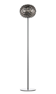 Lighting - Floor lamps - Planet Floor lamp - / LED - H 160 cm by Kartell - Smoked grey / Black base - Aluminium, Thermoplastic technopolymer