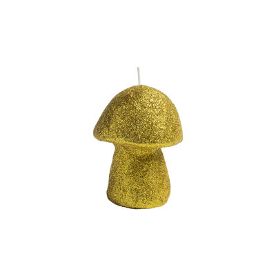 Dekoration - Kerzen, Kerzenleuchter und Windlichter - Glitter Mushroom Kerze / Medium - Ø 7 x H 9,5 cm - & klevering - Mit goldenen Pailletten besetzt - Wachs