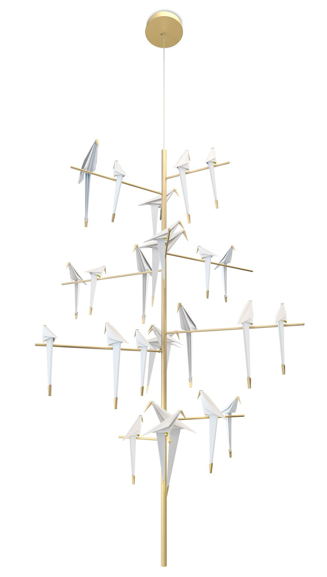 Sospensione Perch Light Tree LED di Moooi - bianco oro metallo