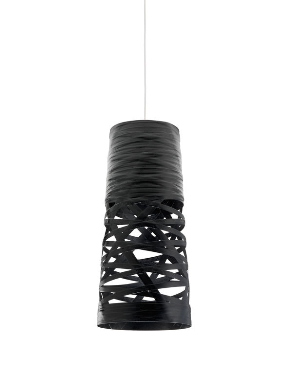 Illuminazione - Lampadari - Sospensione Tress Mini materiale plastico nero Ø 20 cm x A 43 cm - Foscarini - Nero - Fibra di vetro, Materiale composito