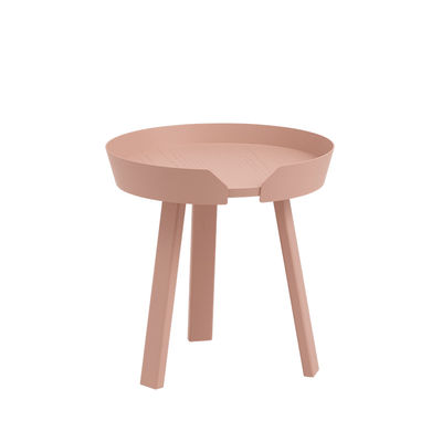 Arredamento - Tavolini  - Tavolino Around Small - / Ø 45 x H 46 cm di Muuto - Rosa pallido - Frassino tinto