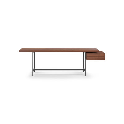 Furniture - Office Furniture - Lochness Desk - / Piero Lissoni, 2015 - 158 x 70 cm / Right-hand drawers by Cappellini - Rosewood - MDF veneer rosewood, Varnished metal