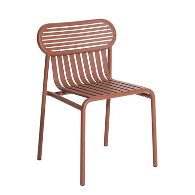 Furniture - Chairs - Week-End Stacking chair - / Aluminium by Petite Friture - Terracotta - Aluminium