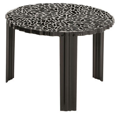 Kartell - Table basse T-Table en Plastique, PMMA - Couleur Noir - 60 x 60 x 36 cm - Designer Patrici