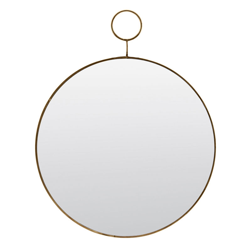 Decoration - Mirrors - The loop Wall mirror glass gold mirror metal / Brass - Ø 32 cm - House Doctor - Brass - Brass, Mirror
