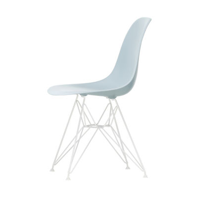 Mobilier - Chaises, fauteuils de salle à manger - Chaise DSR - Eames Plastic Side Chair / (1950) - Pieds blancs - Vitra - Gris bleuté / Pieds blancs - Acier laqué époxy, Polypropylène