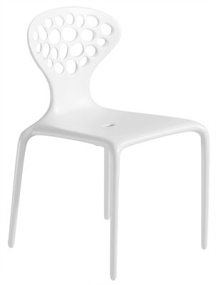 Mobilier - Chaises, fauteuils de salle à manger - Chaise empilable Supernatural / Plastique - Moroso - Blanc - Fibre de verre, Polypropylène